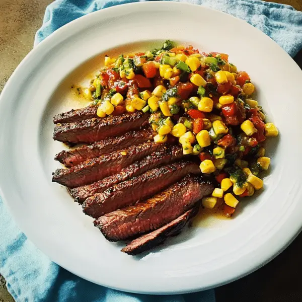 Spice-Rubbed Flank Steak With Corn-Chile Relish - Zero Ingredients